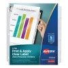 Print And Apply Index Maker Clear Label Sheet Protector Dividers With White Tabs, 5-Tab, 11 X 8.5, White, 1 Set