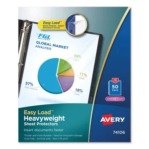 Top-Load Poly Sheet Protectors, Heavy Gauge, Letter, Diamond Clear, 50/box