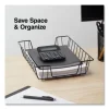 Wire Metal Letter Tray, 1 Section, Letter Size Files, 10" x 14.13" x 3", Black - Image 2