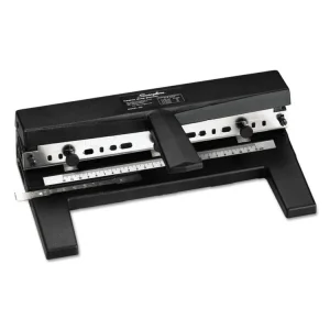 40-Sheet Heavy-Duty Two- To Seven-Hole Adjustable Heavy-Duty Paper Punch, 9/32" Holes, Black