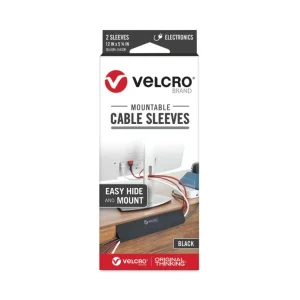 Mountable Cable Sleeves, 5.75″ X 12″, Black, 2/Pack