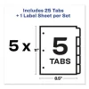 Print and Apply Index Maker Clear Label Dividers, 5-Tab, Color Tabs, 11 x 8.5, White, Contemporary Color Tabs, 5 Sets - Image 2