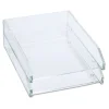 Clear Acrylic Letter Tray, 2 Sections, Letter Size Files, 10.5" X 13.75" X 2.5", Clear, 2/pack