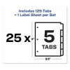 Print and Apply Index Maker Clear Label Dividers, 5-Tab, Color Tabs, 11 x 8.5, White, Traditional Color Tabs, 25 Sets - Image 2