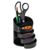 Small Storage Divided Pencil Cup, Plastic, 4.5" Diameter x 5.69"h, Black - Image 3