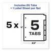 Print and Apply Index Maker Clear Label Dividers, 5-Tab, Color Tabs, 11 x 8.5, White, Traditional Color Tabs, 5 Sets - Image 2