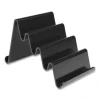 Four Compartment Business Card Holder, Holds 100 Cards, 3.9 X 6.3 X 4, Plastic, Black - Image 2