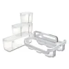 Stackable Caddy Organizer with S, M and L Containers, Plastic, 10.5 x 14 x 6.5, White Caddy/Clear Containers - Image 3