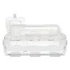 Stackable Caddy Organizer with S, M and L Containers, Plastic, 10.5 x 14 x 6.5, White Caddy/Clear Containers - Image 2