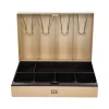 Heavy Duty Lay Flat Cash Box, 6 Compartments, 11.6 x 7.9 x 3.7, Sand - Image 2