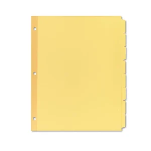 Write and Erase Plain-Tab Paper Dividers, 8-Tab, 11 x 8.5, Buff, 24 Sets