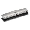 12-Sheet Three-Hole Punch, 9/32" Holes, Silver/black - Image 3