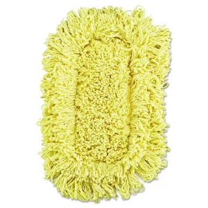 Trapper Looped-End Dust Mop Head, 12 X 5, Yellow, 12/carton