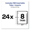Insertable Big Tab Dividers, 8-Tab, Double-Sided Gold Edge Reinforcing, 11 x 8.5, Buff, Clear Tabs, 24 Sets - Image 3