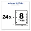 Write and Erase Plain-Tab Paper Dividers, 8-Tab, 11 x 8.5, Multicolor, 24 Sets - Image 3