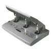 75-Sheet Heavy-Duty High-Capacity Three-Hole Adjustable Punch, 9/32" Holes, Putty/gray - Image 2