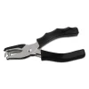 Eight-Sheet Handheld One-Hole Punch, 1/4" Holes, Metal With Rubber Grip, Black