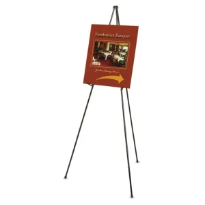 Heavy-Duty Adjustable Instant Easel Stand, 25″ To 63″ High, Steel, Black