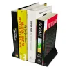 Urban Collection Punched Metal Bookends, Nonskid, 5.5 x 6.5 x 6.5, Perforated Steel, Black, 1 Pair - Image 2