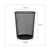 Mesh Wastebasket, 18 qt, Steel Mesh, Black - Image 3
