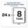 Customizable TOC Ready Index Multicolor Tab Dividers, Uncollated, 8-Tab, 1 to 8, 11 x 8.5, White, 24 Sets - Image 2