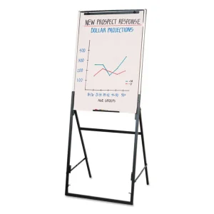 Futura Dry Erase Presentation Easel, 26 x 35, White Surface, Black Steel Frame