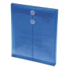 Poly String and Button Interoffice Envelopes, Open-End (Vertical), 9.75 x 11.63, Transparent Blue, 5/Pack - Image 2
