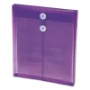 Poly String and Button Interoffice Envelopes, Open-End (Vertical), 9.75 x 11.63, Transparent Purple, 5/Pack - Image 3