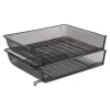 Mesh Stacking Side Load Tray, 1 Section, Letter Size Files, 14.25" X 10.13" X 2.75", Black - Image 2