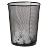 Mesh Round Wastebasket, 4.5 gal, Mesh, Black - Image 2