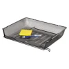 Mesh Stacking Side Load Tray, 1 Section, Letter Size Files, 14.25" X 10.13" X 2.75", Black - Image 3