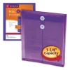 Poly String and Button Interoffice Envelopes, Open-End (Vertical), 9.75 x 11.63, Transparent Purple, 5/Pack - Image 2