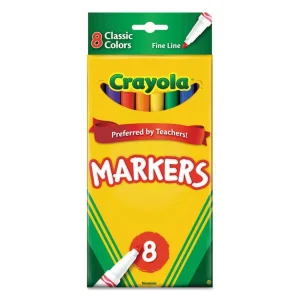Non-Washable Marker, Fine Bullet Tip, Assorted Classic Colors, 8/pack