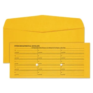 Light Brown Fold Flap Kraft Trade Size Interoffice Envelope, One-Sided Box-Style Format, 4.5 X 10.38, Brown Kraft, 500/box