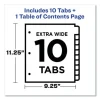 Customizable TOC Ready Index Multicolor Tab Dividers, Extra Wide Tabs, 10-Tab, 1 to 10, 11 x 9.25, White, 1 Set - Image 2