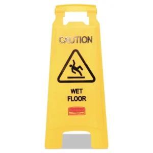 Caution Wet Floor Sign, 11 X 12 X 25, Bright Yellow