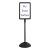 WriteWay Double-Sided Magnetic Dry Erase Standing Message Sign, Rectangle, 65″ Tall Black Stand, 14.25 x 22.25 White Face