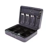 Cash Box with Combination Lock, 6 Compartments, 11.8 x 9.5 x 3.2, Charcoal - Image 3