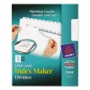 Print And Apply Index Maker Clear Label Dividers With Printable Label Strip And White Tabs, 5-Tab, 11 X 8.5, White, 1 Set