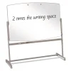 Total Erase Reversible Mobile Presentation Easel, Large, 72 x 48, White Surface, Neutral/Beige Steel Frame - Image 2