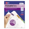 Printable Plastic Tabs with Repositionable Adhesive, 1/5-Cut, Assorted Colors, 1.75″ Wide, 80/Pack