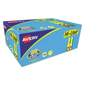 Hi-Liter Desk-Style Highlighter Value Pack, Fluorescent Yellow Ink, Chisel Tip, Yellow/black Barrel, 36/box