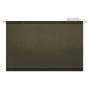 Deluxe Reinforced Recycled Hanging File Folders, Legal Size, 1/5-Cut Tabs, Standard Green, 25/Box