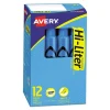 Hi-Liter Desk-Style Highlighters, Fluorescent Blue Ink, Chisel Tip, Blue/black Barrel, Dozen