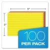 Ruled Index Cards, 3 X 5, Glow Green/yellow, Orange/pink, 100/pack - Image 2
