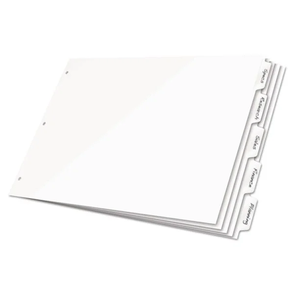 Write ‘n Erase Tabloid Index Dividers, 8-Tab, 11 X 17, White, 1 Set