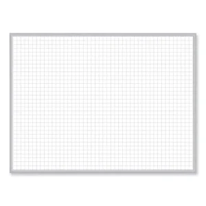 1 x 1 Grid Magnetic Whiteboard, 96.5 x 48.5, White/Gray Surface, Satin Aluminum Frame, Ships in 7-10 Business Days