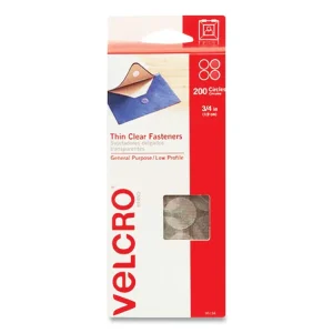 Sticky-Back Fasteners, Complete Sets, 0.75″ dia, Clear, 200/Pack