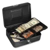 Cash Management Box, Removable Cash Tray, 7.9 X 6.5 X 3.5, Steel, Black - Image 2