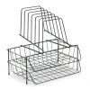 Wire Double Tray With Step File Sorter, 8 Sections, Letter Size Files, 13.88" X 10.13" X 14", Black